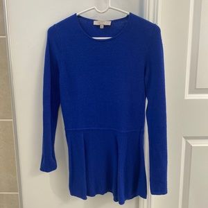 Blue peplum Loft sweater
